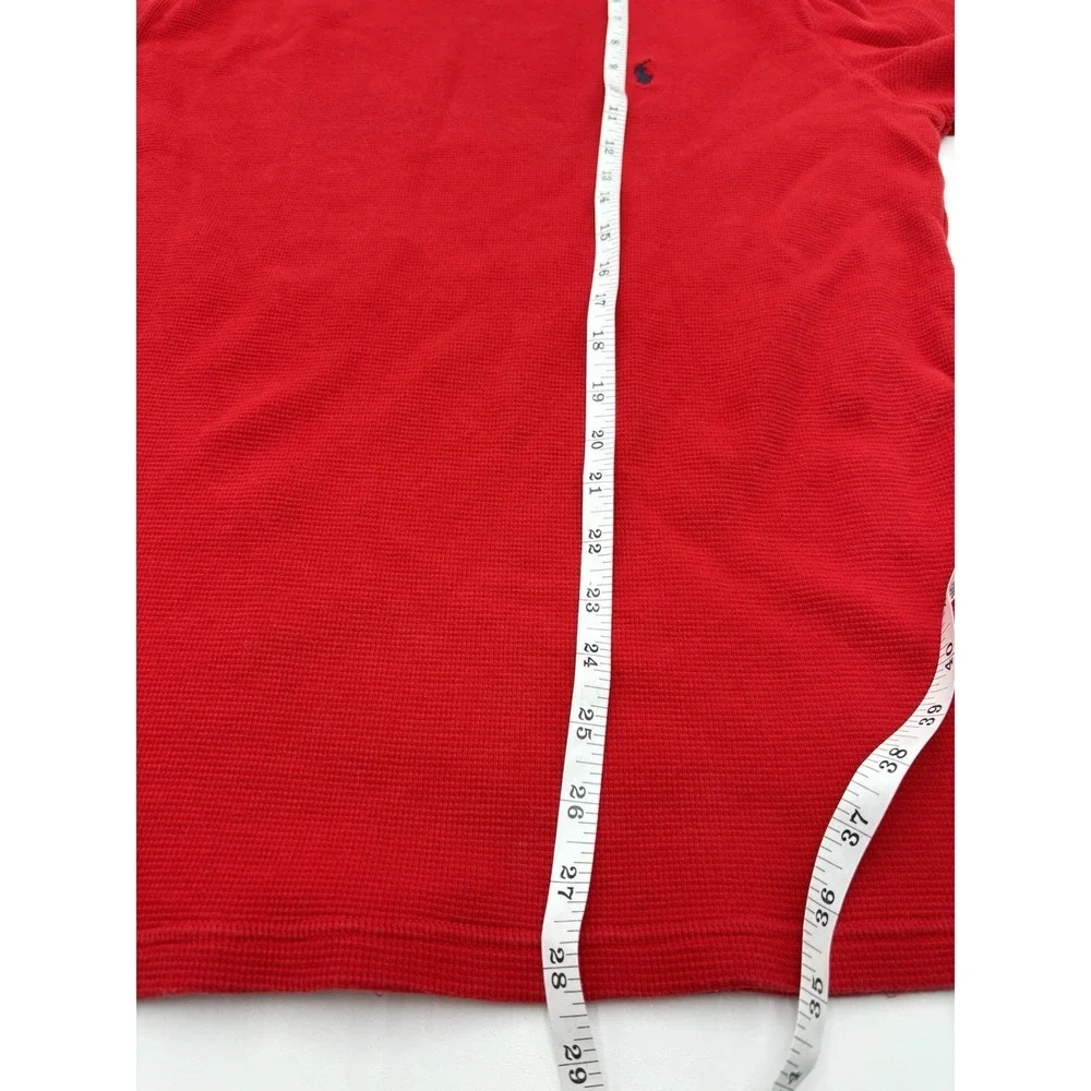 Polo Ralph Lauren Outdoor Thermal Shirt XL Red Waffle Knit Cotton Pony Logo